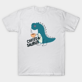 Coffee-a-saurus T_Rex Dinosaur T-Shirt